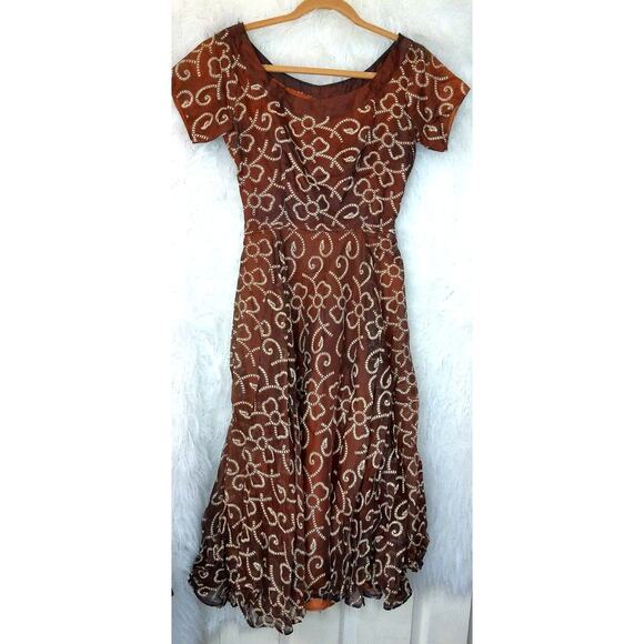 Vintage Frances Prisco Fit Flare Pin Up Rockabilly Dress READ AS IS - Picture 1 of 9